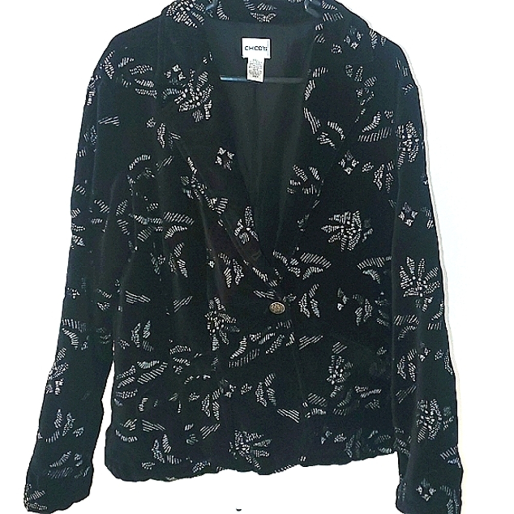 Chicos blazer, Size 2 black and silver